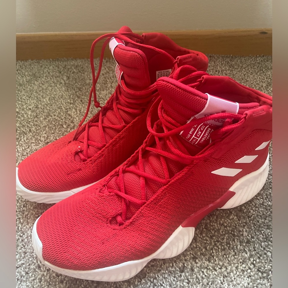 ADIDAS High Top Basketball Shoes Red NWT